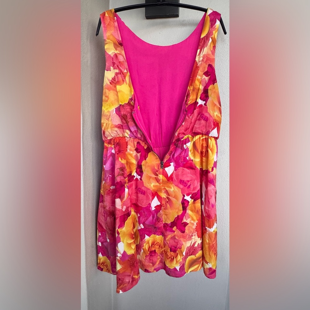 Alice + Olivia Silk Watercolor Pink Floral Sleeveless Spring/Summer Dress Small - Picture 5 of 16